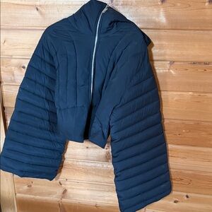 Black Quilted Puffer Jacket with  Zipper